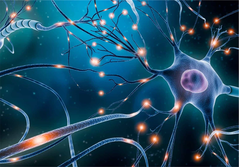 ilustração representando as sinapses do cérebro