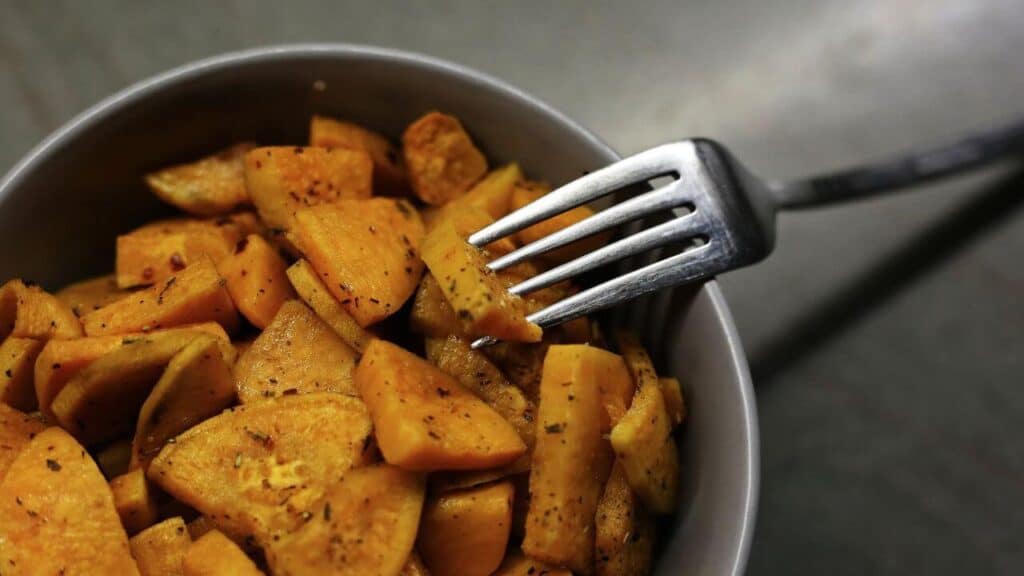 vasilha com abobora picada e temperado